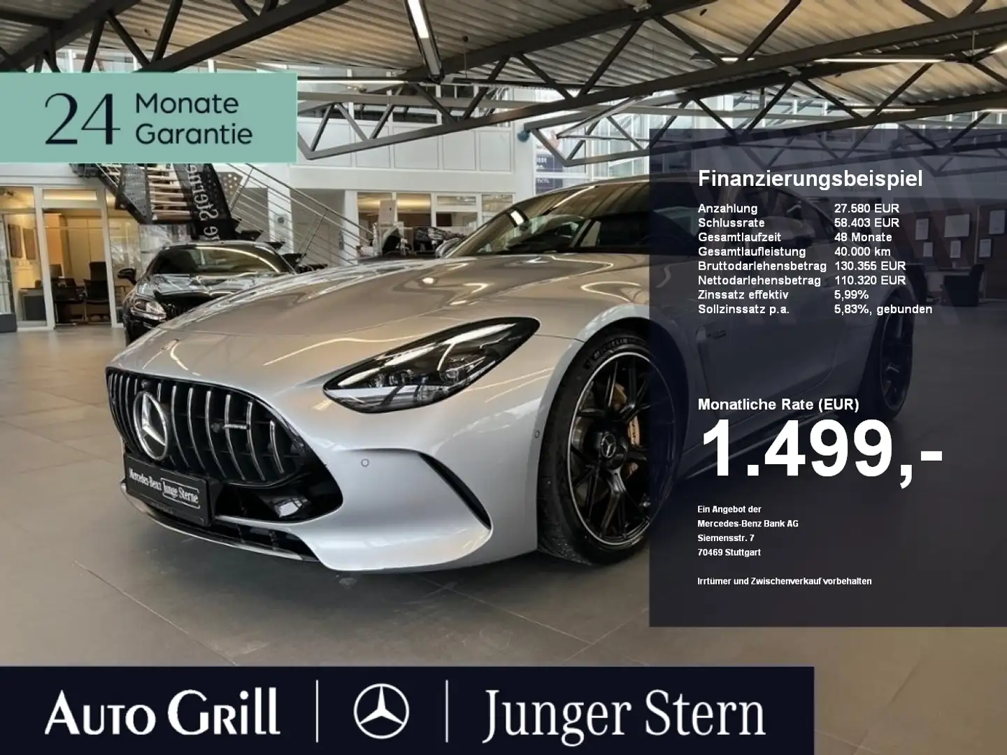 Mercedes-Benz AMG GT GT 63 AMG 4M+ Premium Burm 21 Nappa DigitalL HAL Argent - 1