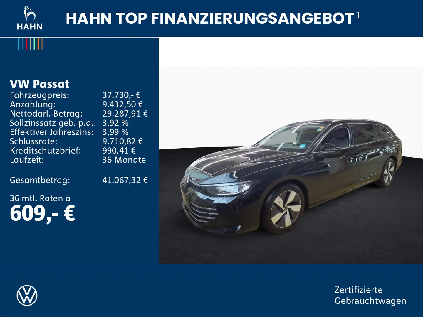 Volkswagen Passat 2.0TDI DSG Elegance Matrix AHK Navi 360° Schwarz - 2