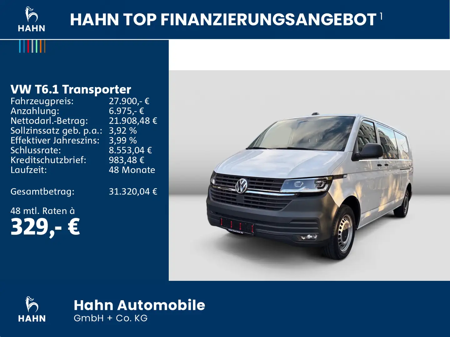 Volkswagen T6.1 Transporter Kasten lang LED PDC Standheizu Weiß - 2