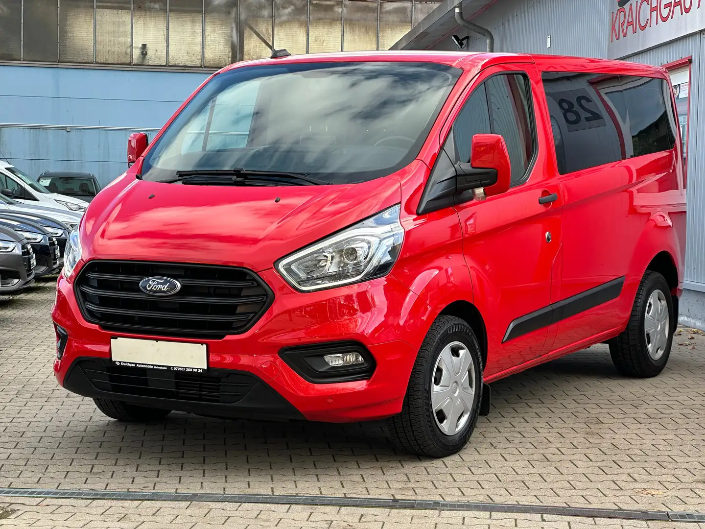 Ford Transit Custom 2.0 EcoBlue*9-Sitze*AHK*Navi*2xKlima*Parkpilot Rot - 1