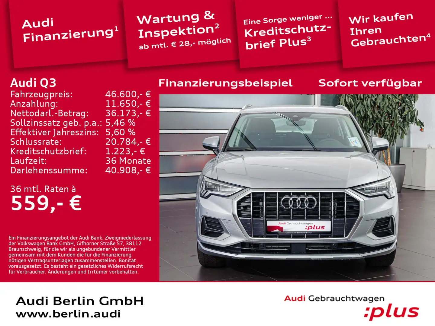 Audi Q3 advanced 35 TFSI S tronic Silber - 1