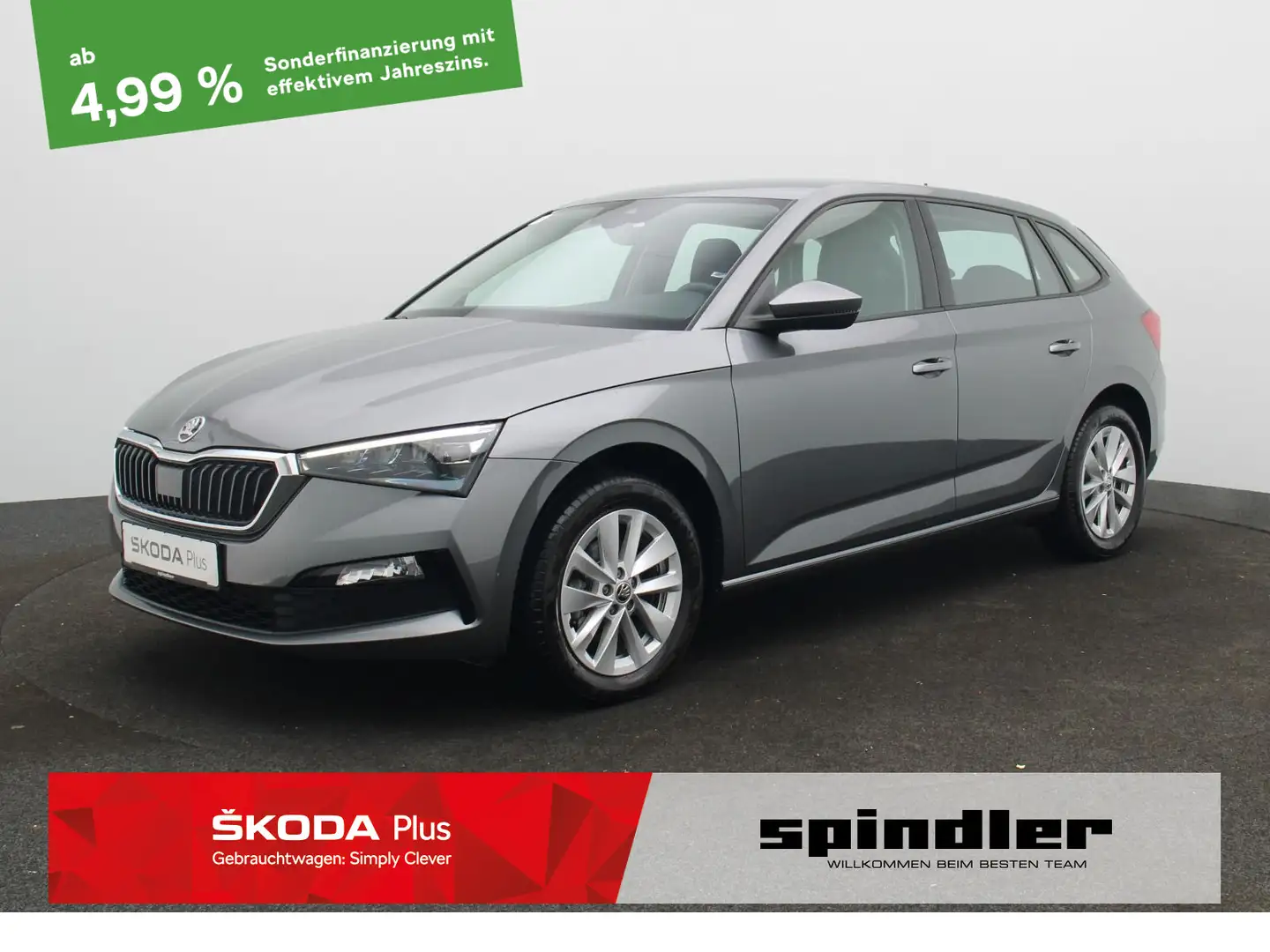 Skoda Scala Ambition 1.5 TSI DSG/ ACC, LED, Navi, PDC Grijs - 1