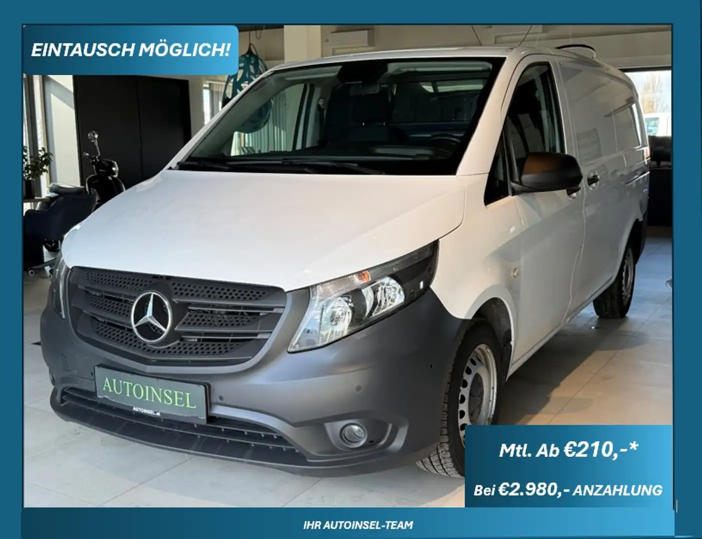Mercedes-Benz Vito 114 lang Automatik, 2 Schiebetüren, Navi Weiß - 1