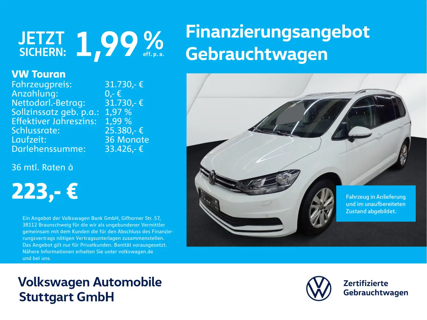 Volkswagen Touran 1.5 TSI Comfortline DSG Navi AHK Kamera Weiß - 1