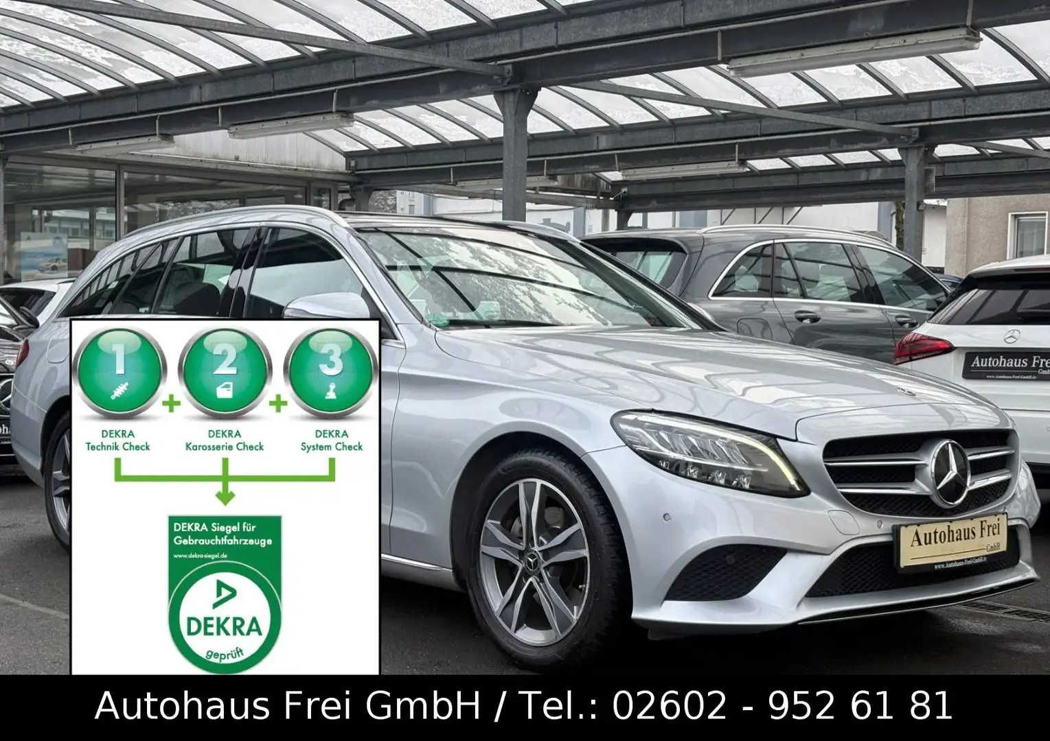 Mercedes-Benz C 220 T d AVANTGARDE 1-HAND*AHK*LED*PANO*NAVI* Argent - 1