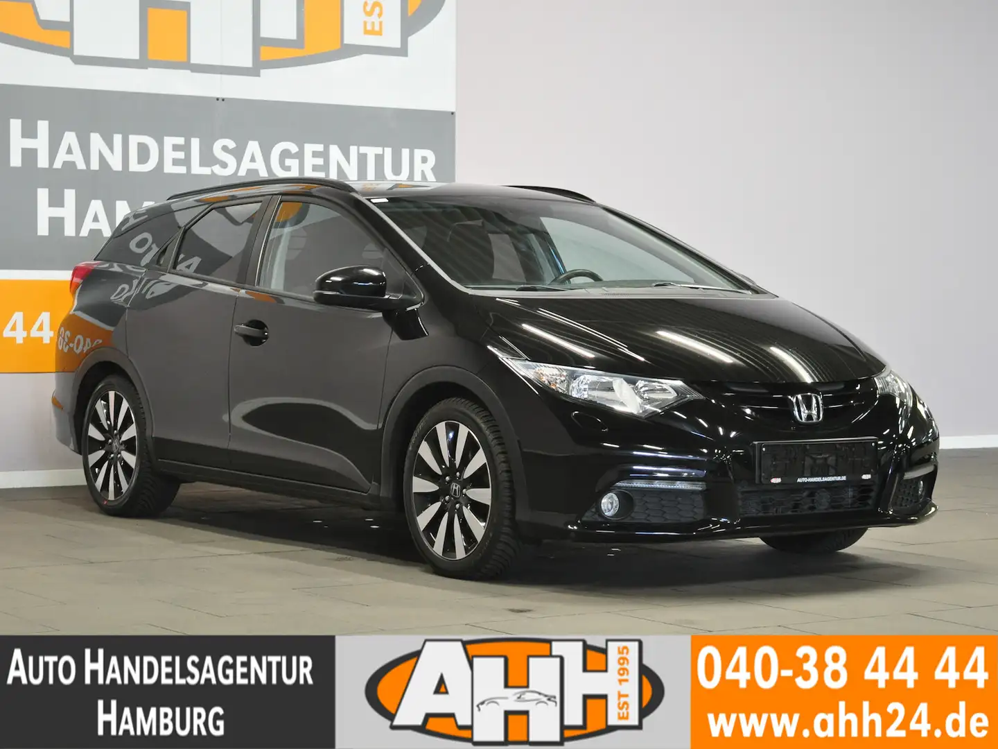 Honda Civic 1.8 i-VTEC TOURER SPORT AUTOM KAM|TEMP|1H! Schwarz - 2