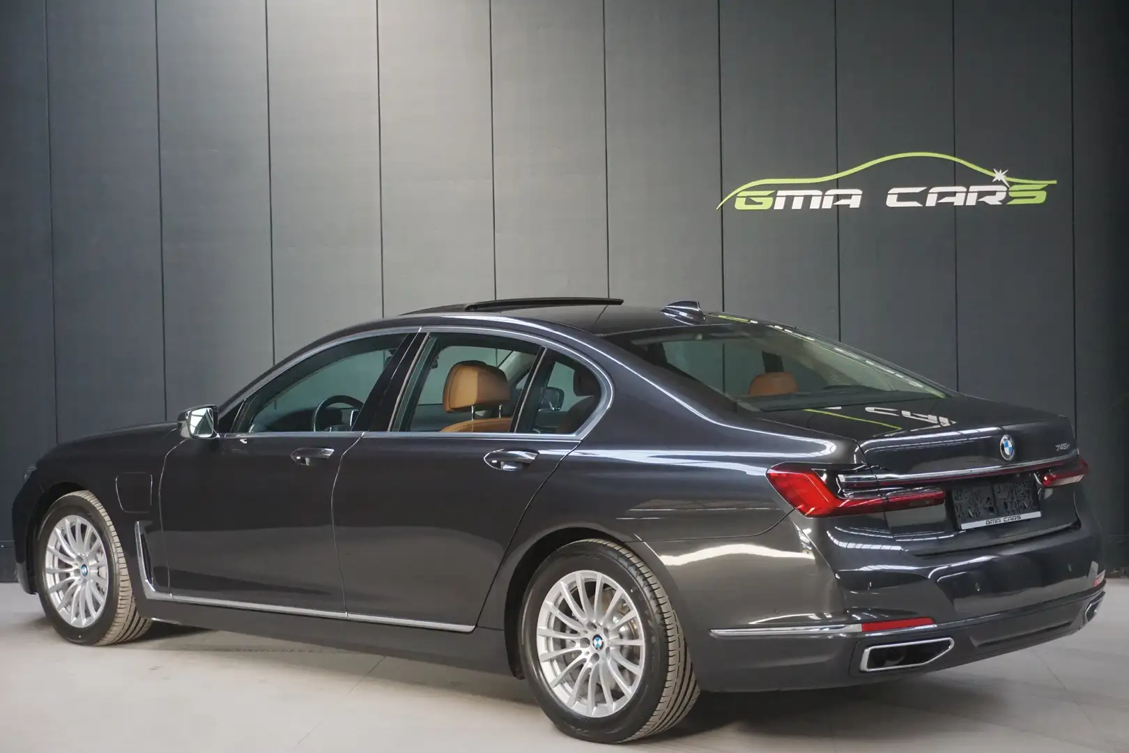 BMW 745 e Aut. Nav-Airco-Schuifdak-Leder-360c-ACC-Garantie Grijs - 2