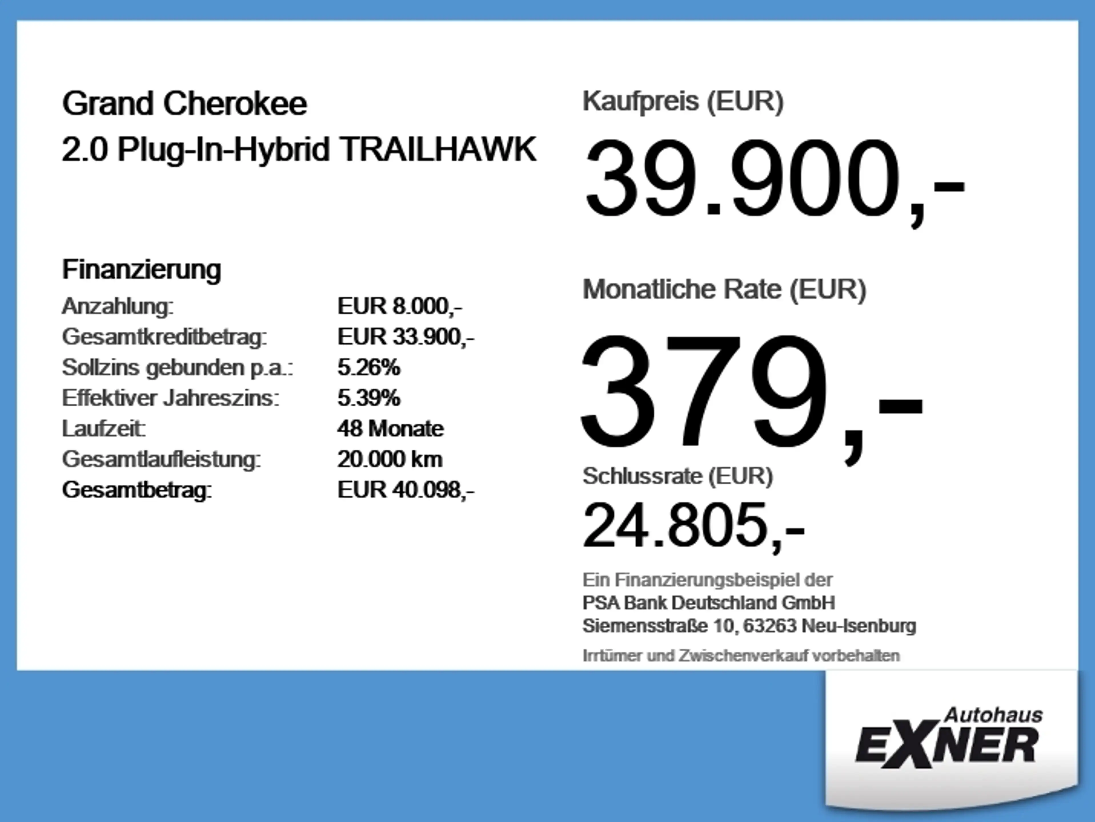 Jeep Grand Cherokee 2.0 Plug-In-Hybrid TRAILHAWK Navi — photo 6