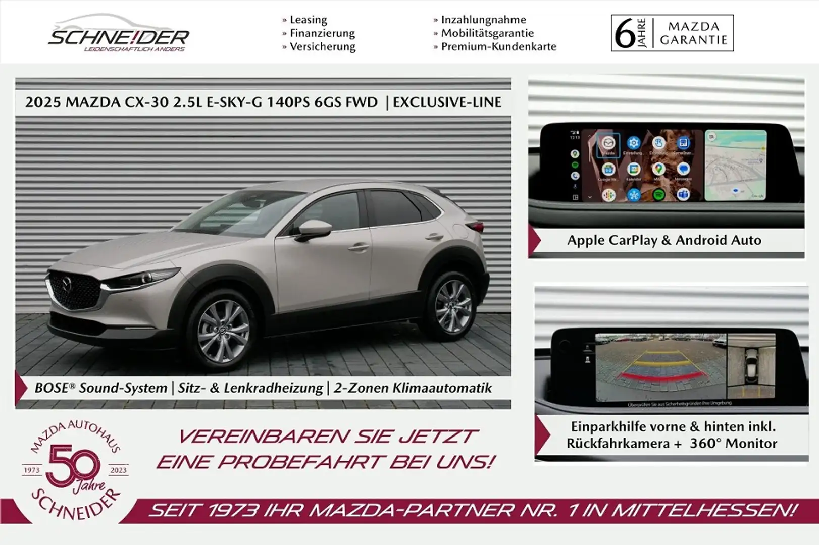 Mazda CX-30 2025 e-SKY-G 2,5l 140PS M-Hybrid Exclusive-line Gris - 1