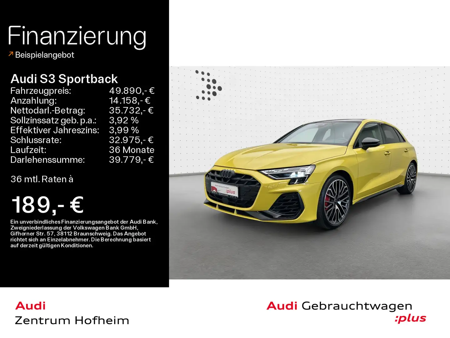 Audi S3 TFSI S tro*Sonos*HUD*Pano*S-Sitze*M Amarillo - 1