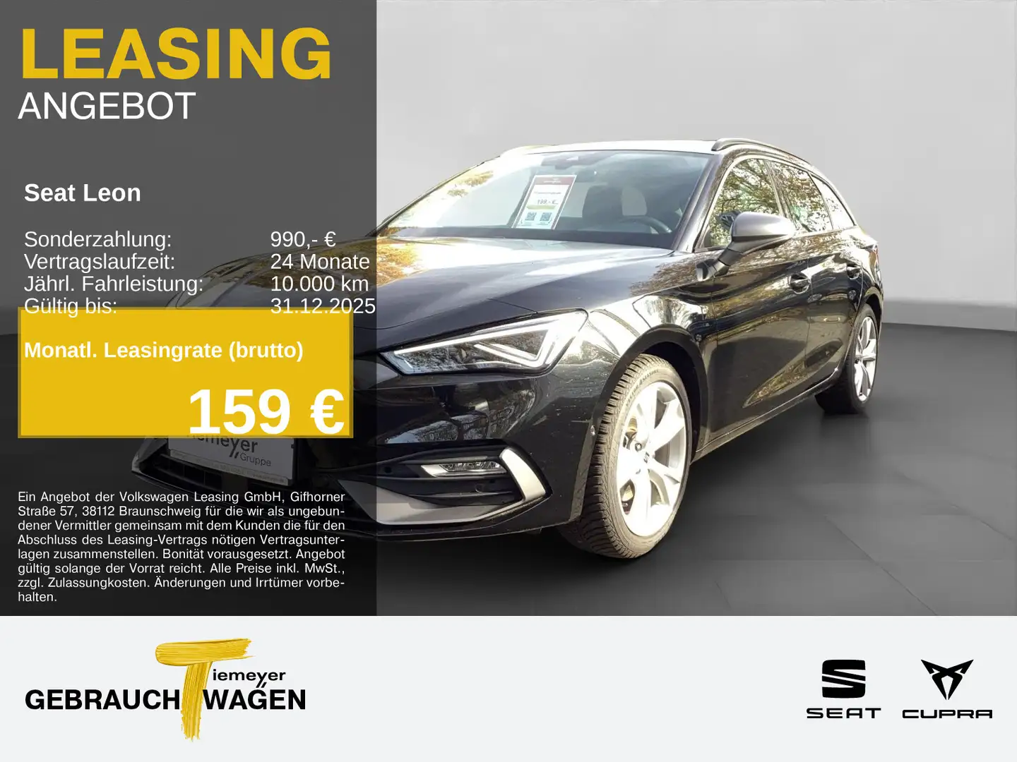 SEAT Leon Sportstourer 1.5 eTSI DSG FR SIDE-ASSIST MA Schwarz - 1