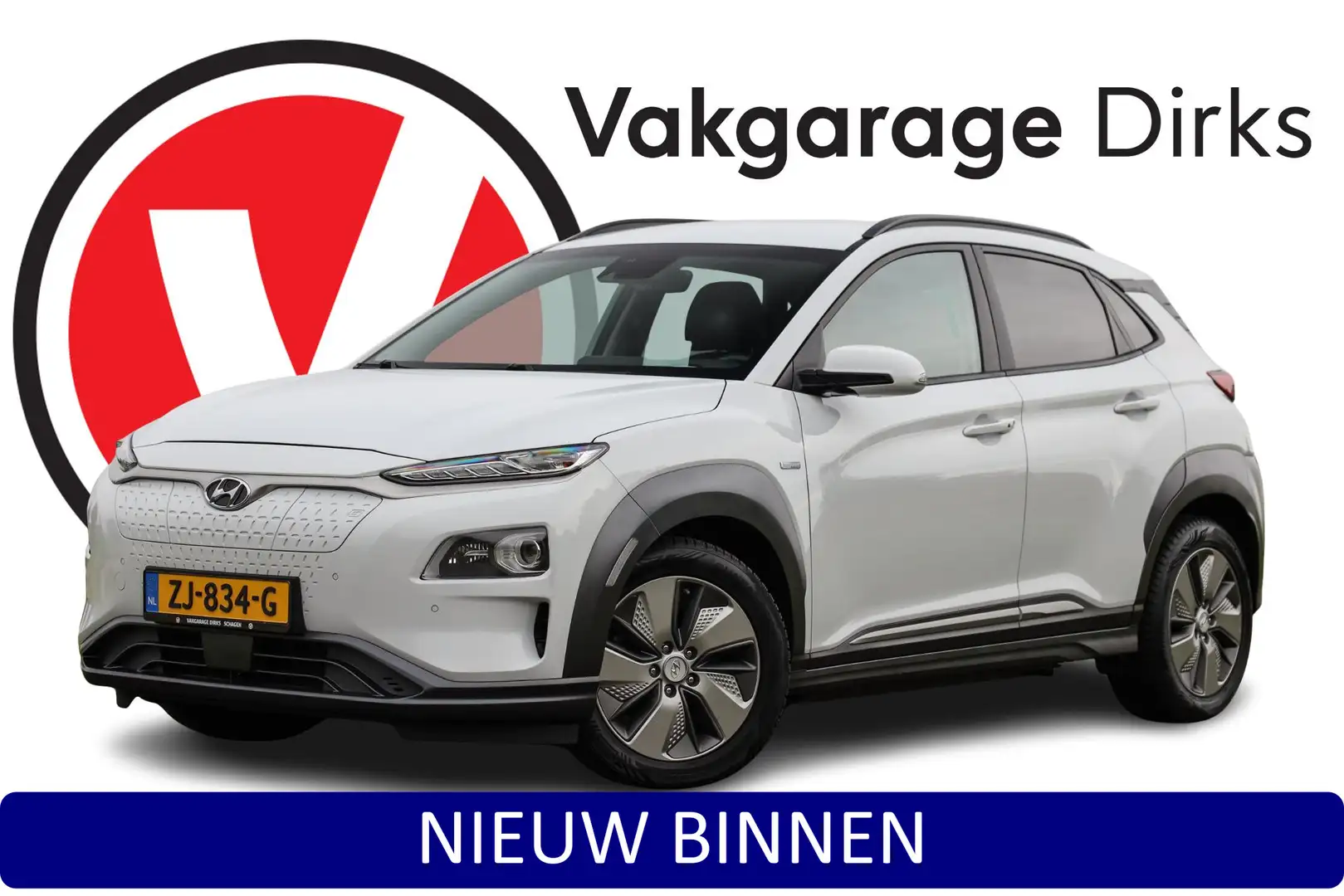 Hyundai KONA EV Premium 64 kWh ✅ Warmtepomp ✅ Leder ✅ Carplay Blanco - 1