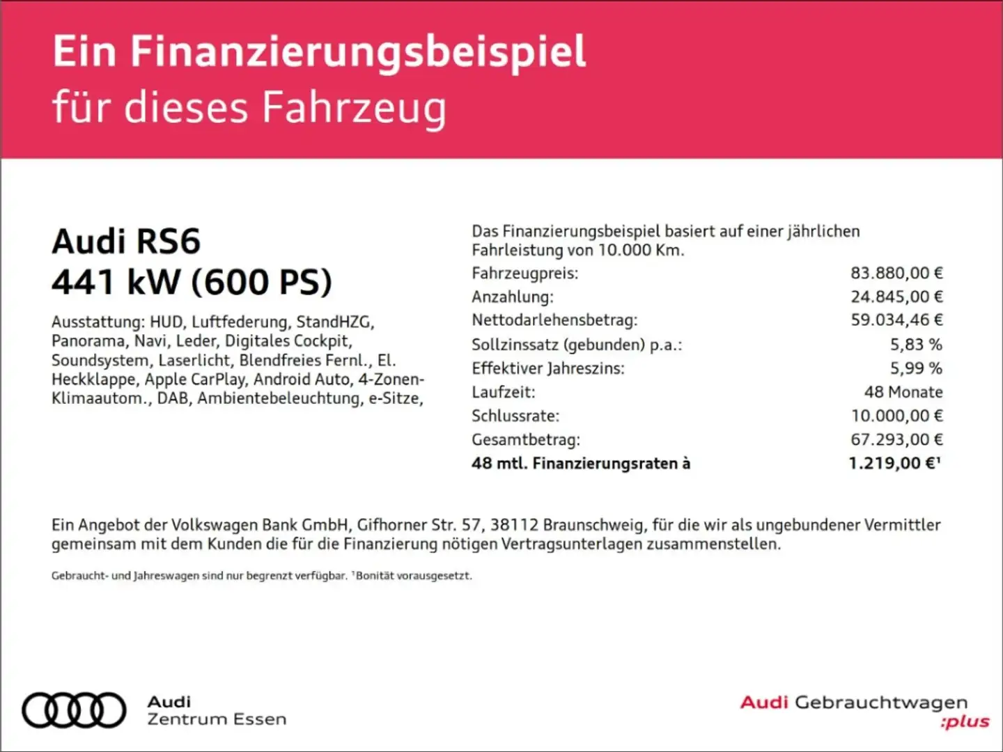 Audi RS6 Avant 4.0 TFSI quattro TIPTRONIC LED LASER B&O   P Rot - 2