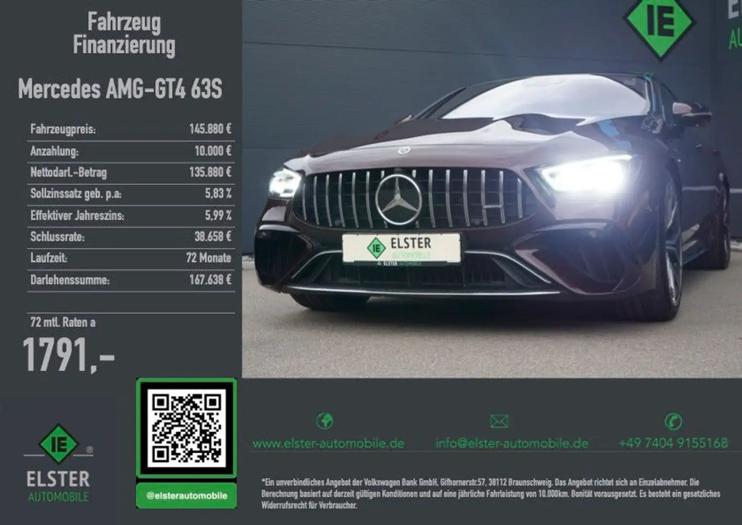 Mercedes-Benz AMG GT 4-trg. 63 S E Sondered,Keramik,Burme,360° - 1