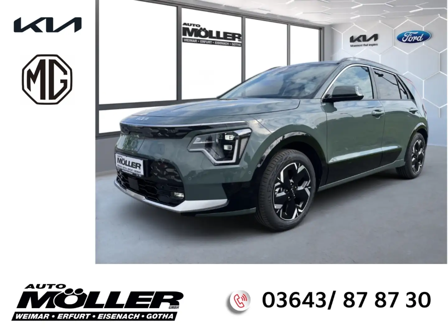 Kia Niro EV Inspiration Glasdach WP Drive Tech Relax Sound Grün - 1