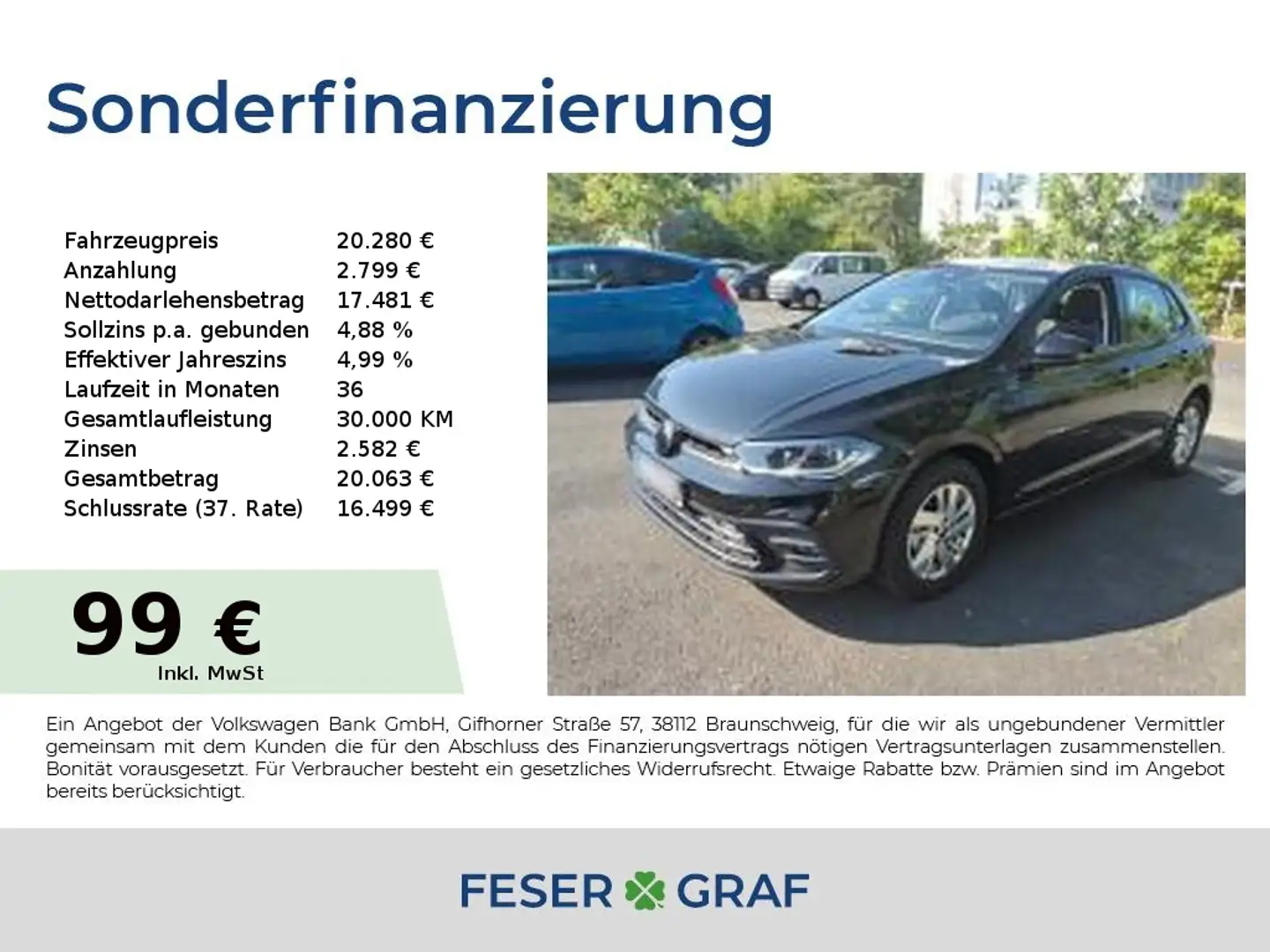Volkswagen Polo Style 1.0 TSI 70 kW DSG SHZ Matrix App-Con. Schwarz - 1