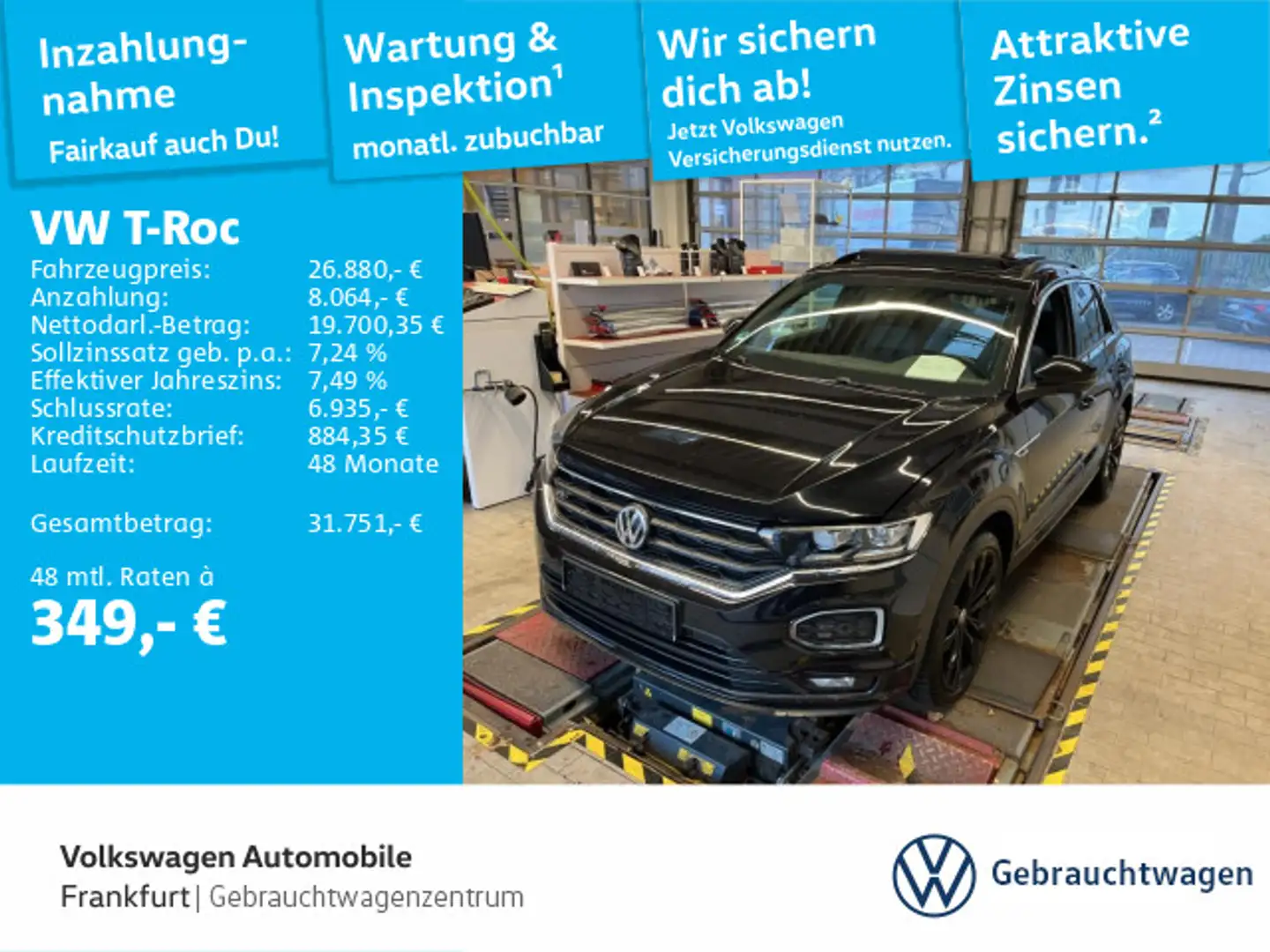 Volkswagen T-Roc 2.0 TSI DSG Sport 4Motion Navi Panoramadac Schwarz - 1