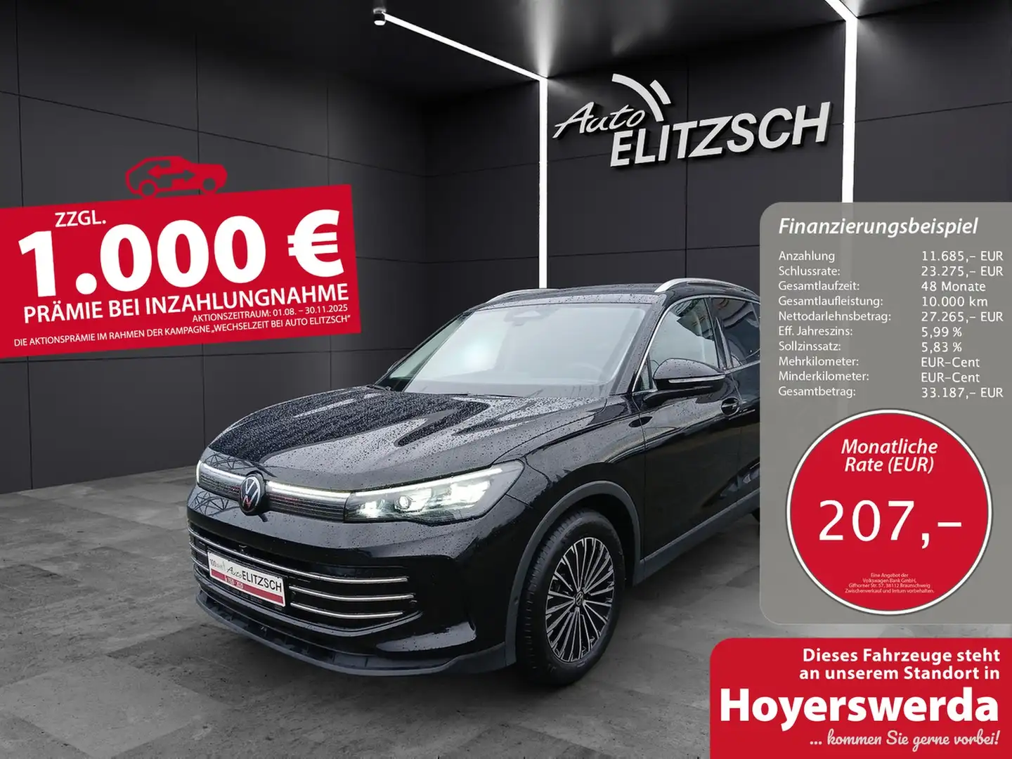 Volkswagen Tiguan eTSI Elegance Matrix AHK Navi AID ACC RFK SH Schwarz - 1