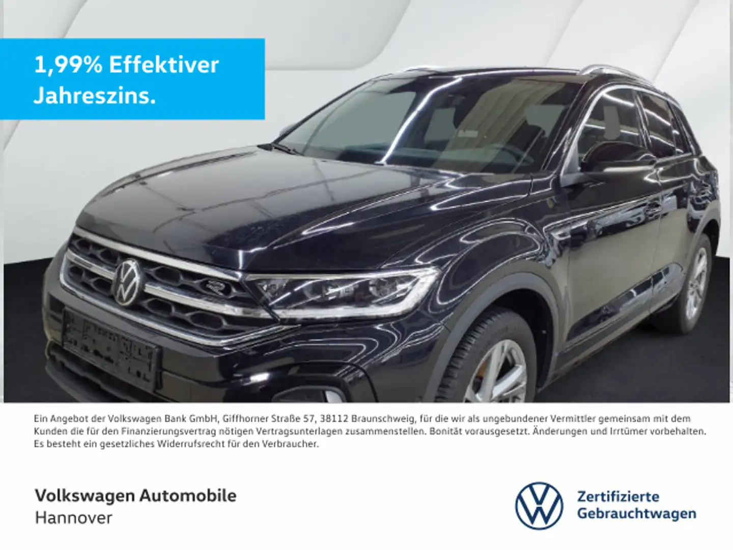 Volkswagen T-Roc 2.0 TDI DSG R-Line Navi AHK LED DigCockpit Schwarz - 1