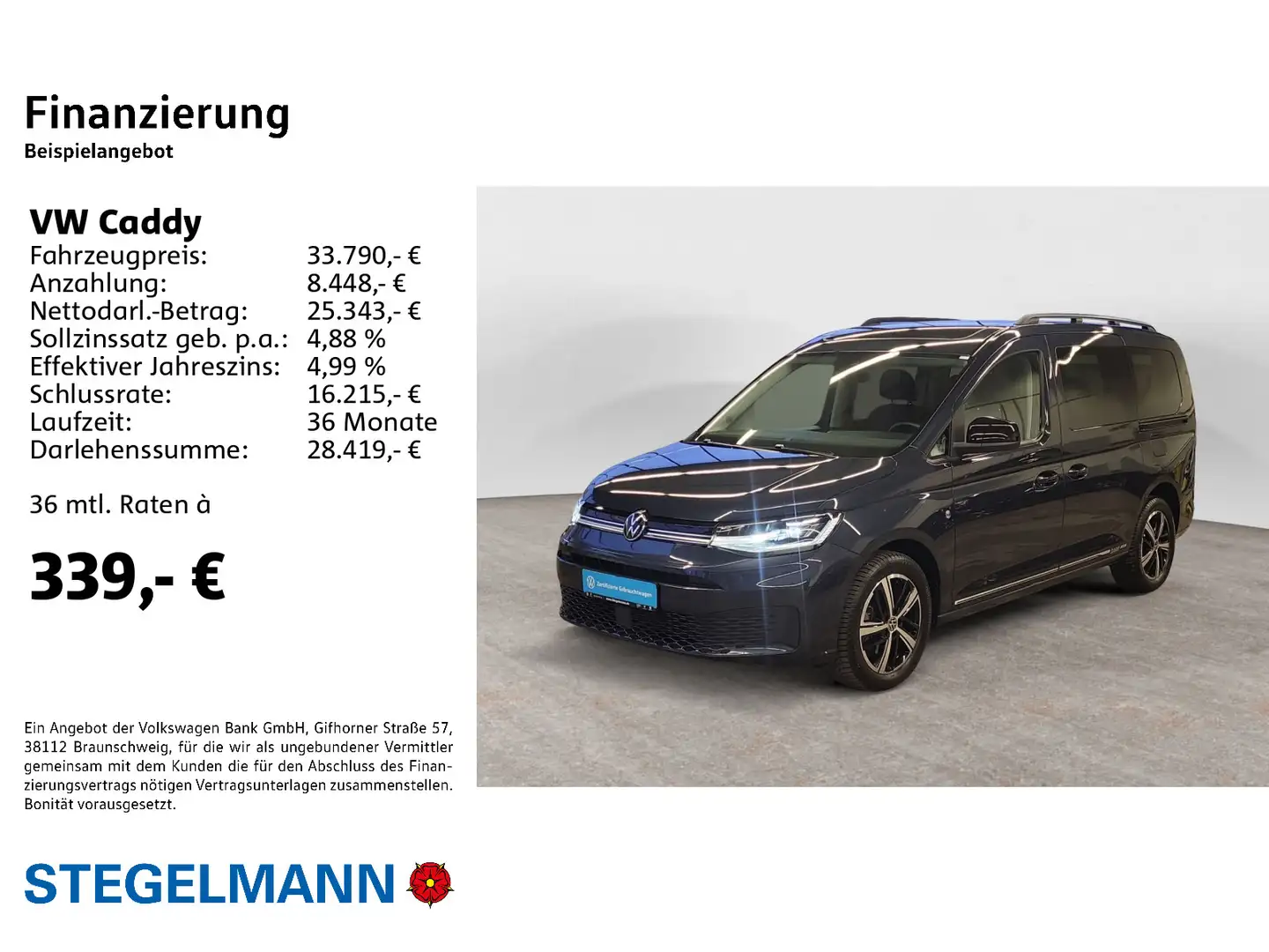 Volkswagen Caddy 5 Maxi 1.5 TSI Dark Label 7-Sitzer *AHK*Pa Bleu - 2