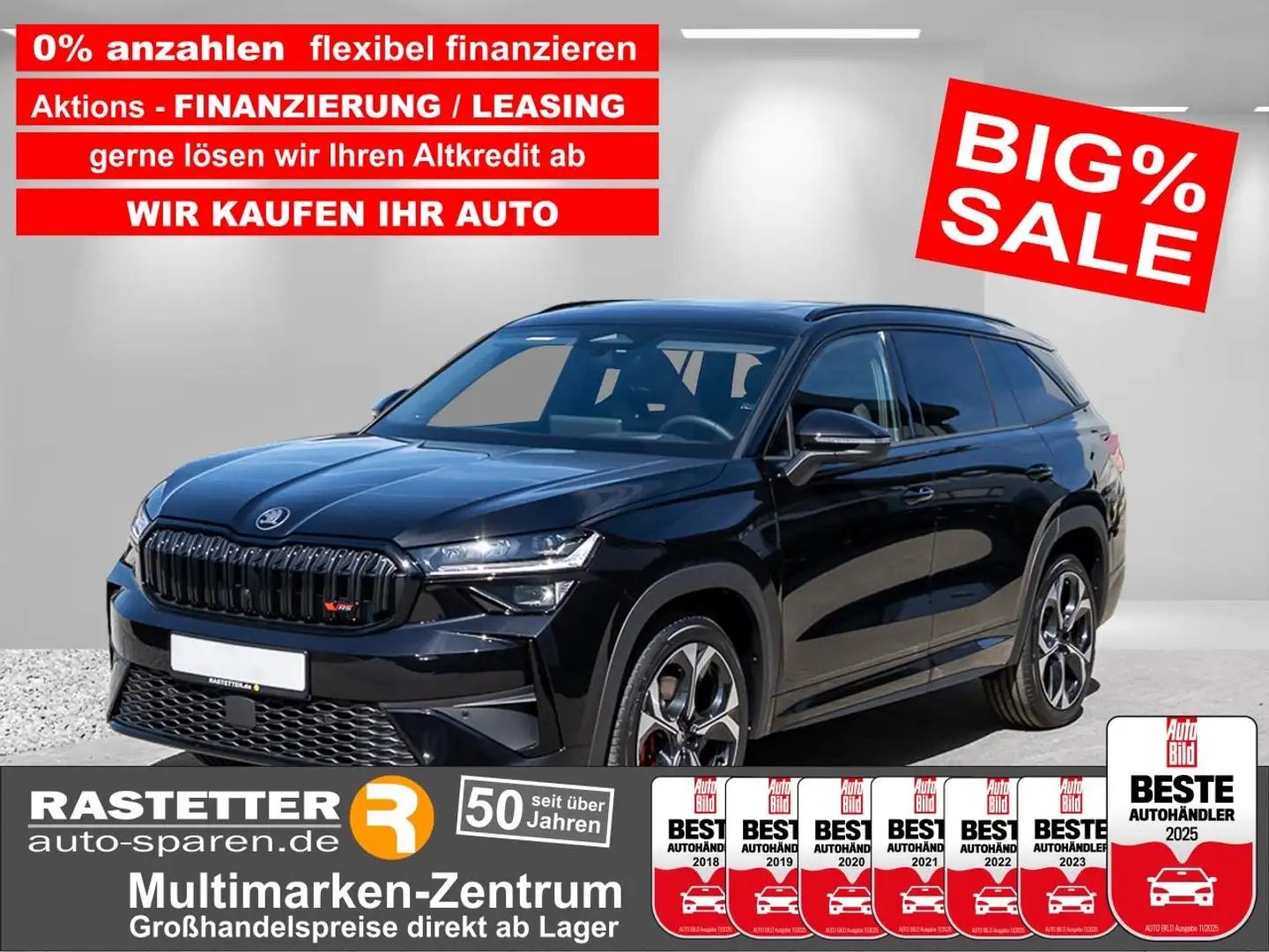 Skoda Kodiaq RS 7S+PanoSD+AHK+20Z+HUD+Canton+Matrix+Navi+virtCP Negro - 1