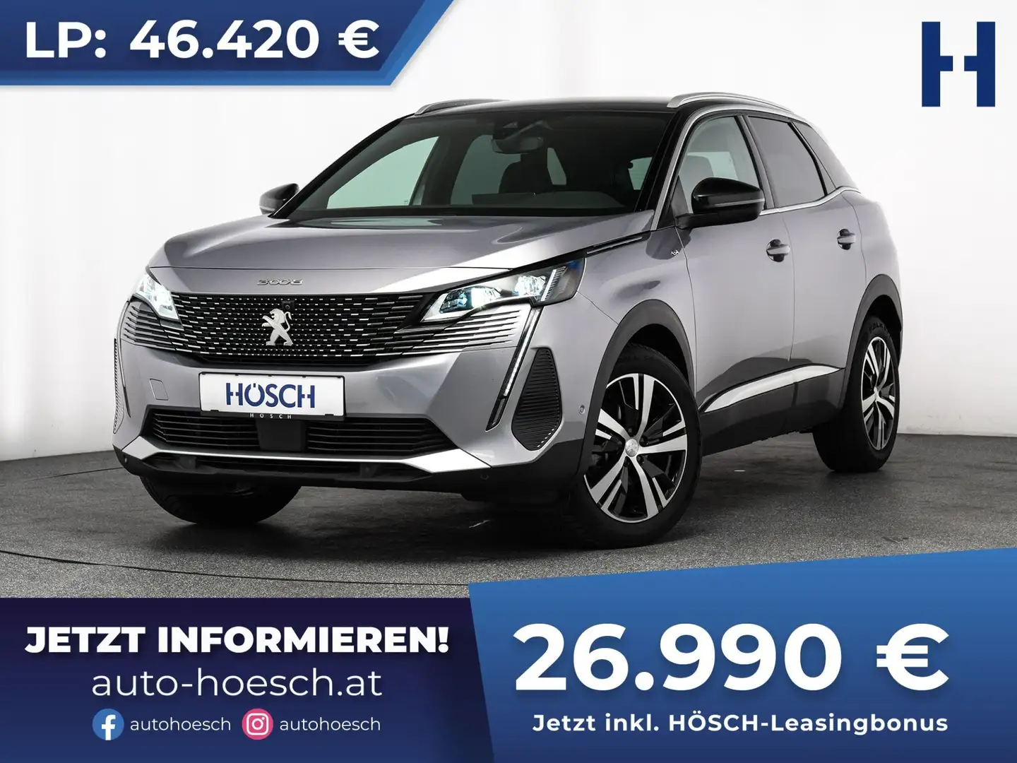 Peugeot 3008 SUV 1.2 Hybrid 136 GT Aut. MEGA-DEAL Gris - 1