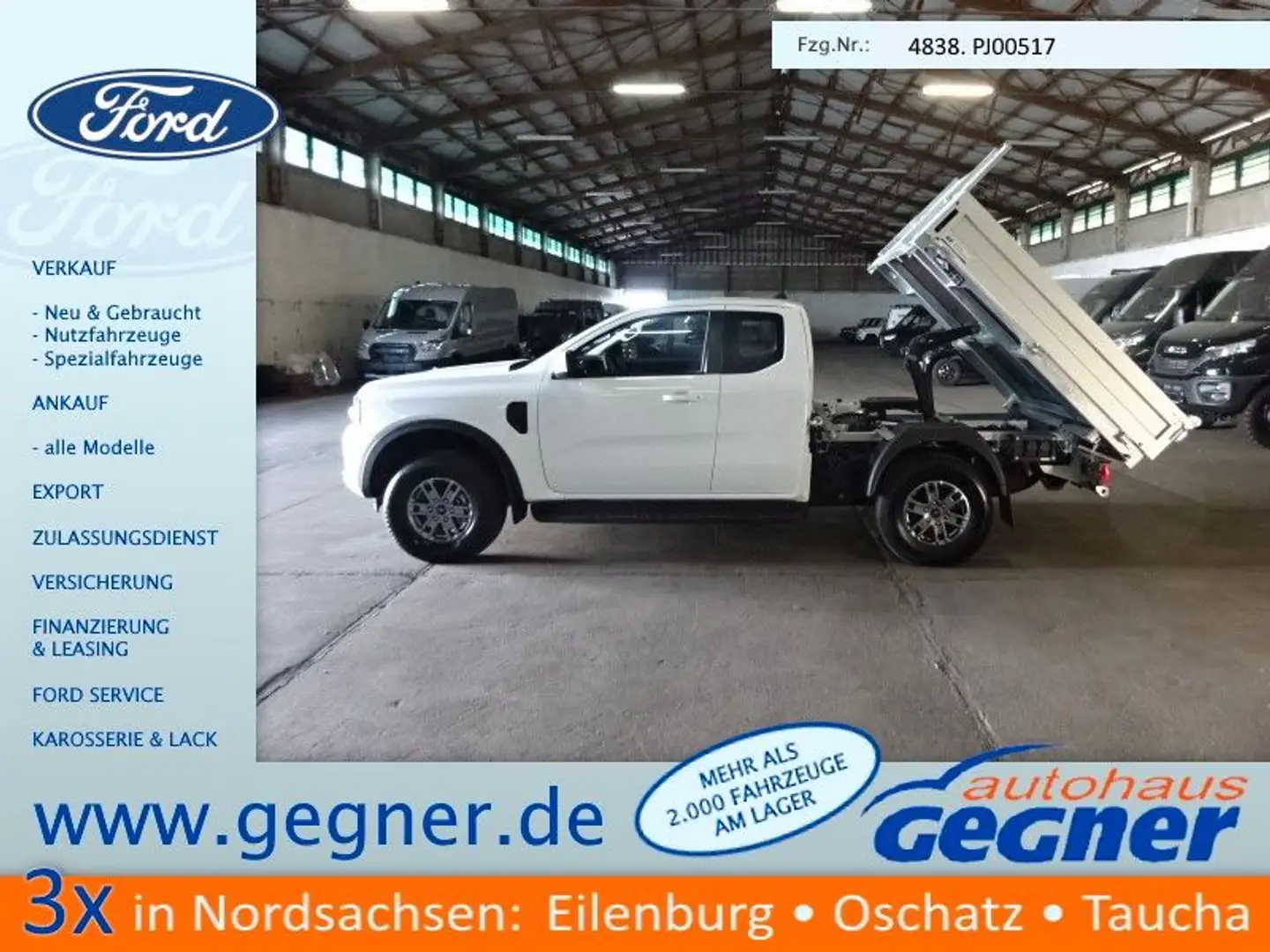 Ford Ranger 2.0L XLT XtraKab 4x4 WiPa AHK 3-S.-Kipper White - 1