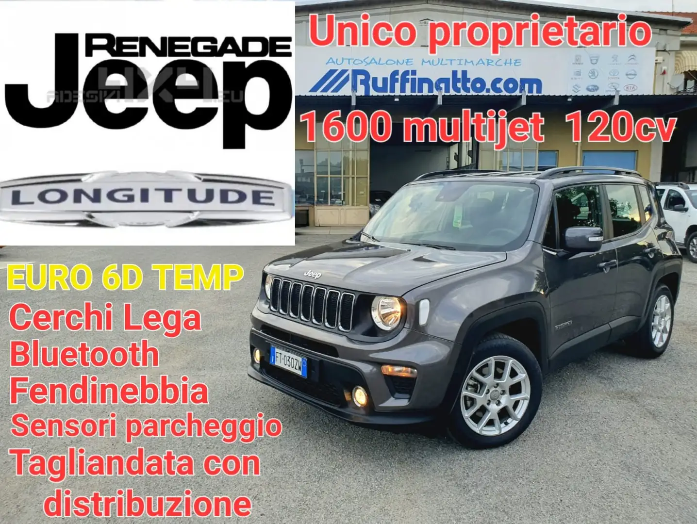 Jeep Renegade Renegade 1.6 mjt Longitude 2wd 120cv Gris - 1