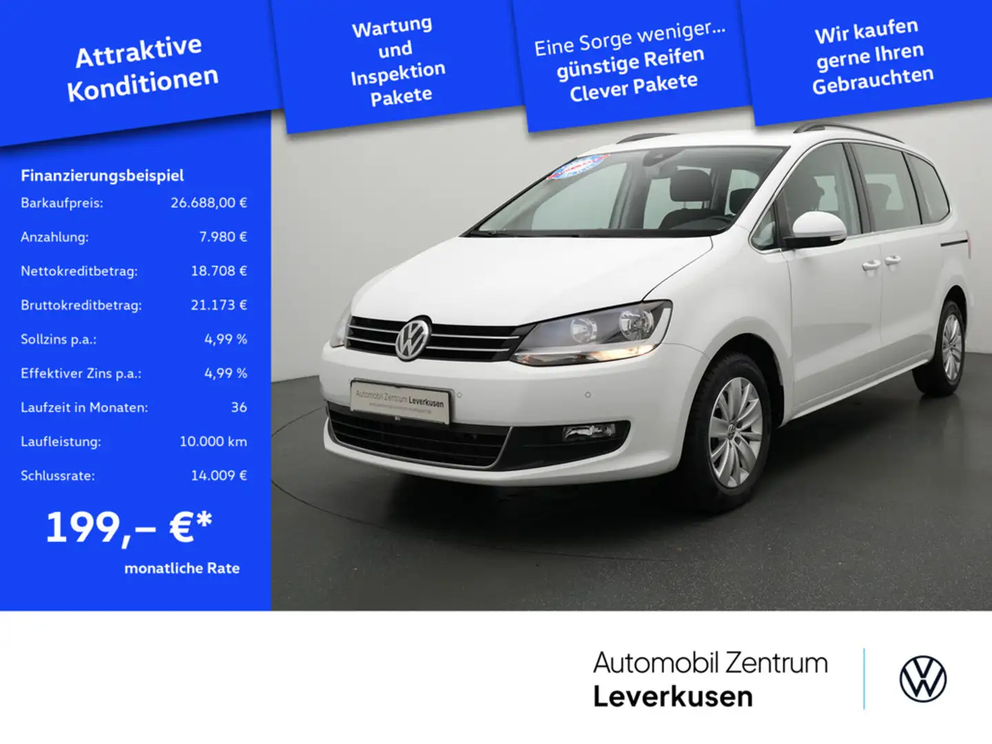 Volkswagen Sharan Comfortline 7-SITZER NAVI SHZ PDC Weiß - 1