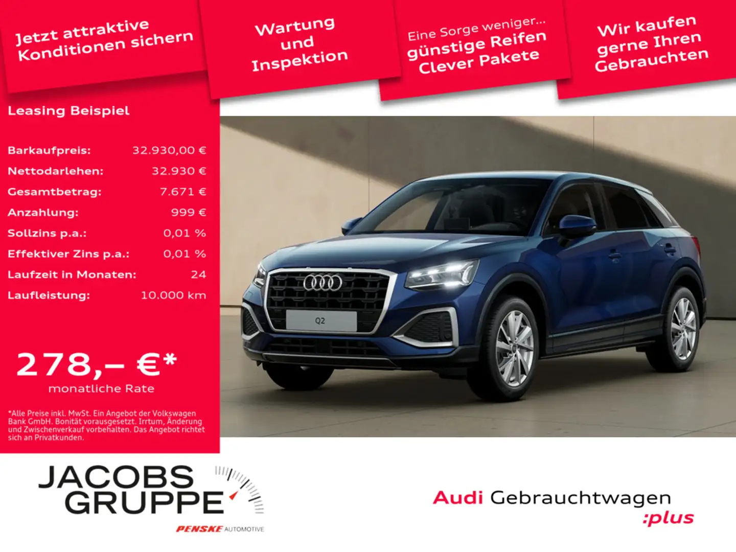 Audi Q2 35 TFSI S-tronic advanced AHK, Smartphone Blau - 1