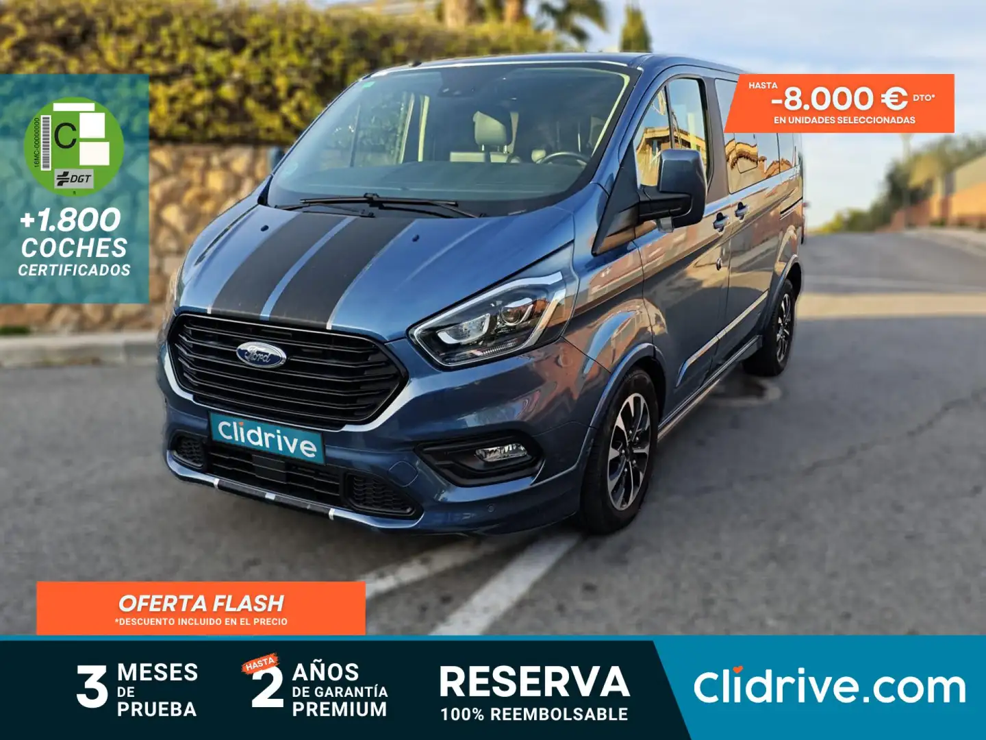 Ford Tourneo Custom 2.0 TDCI 136kW (170CV) L2 Titanium 17 Au Modrá - 1