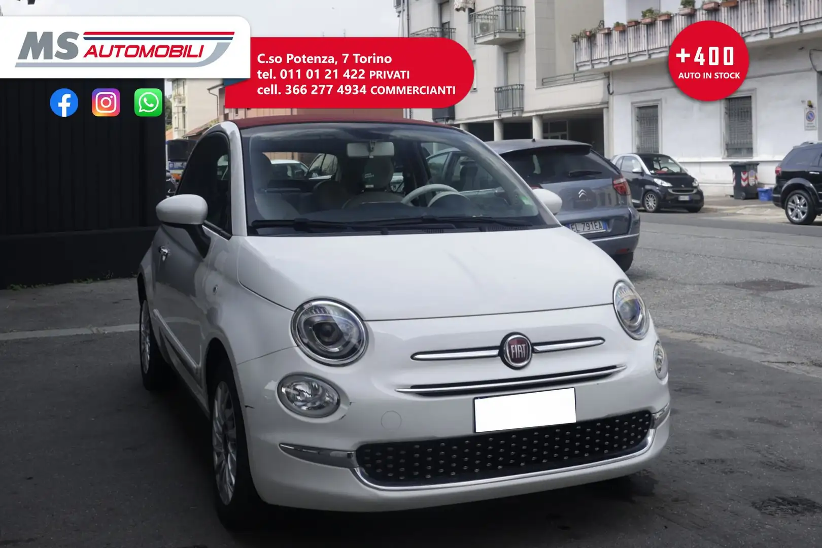 Fiat 500C FIAT 500C 1.2 Lounge Unicoproprietario Bianco - 1