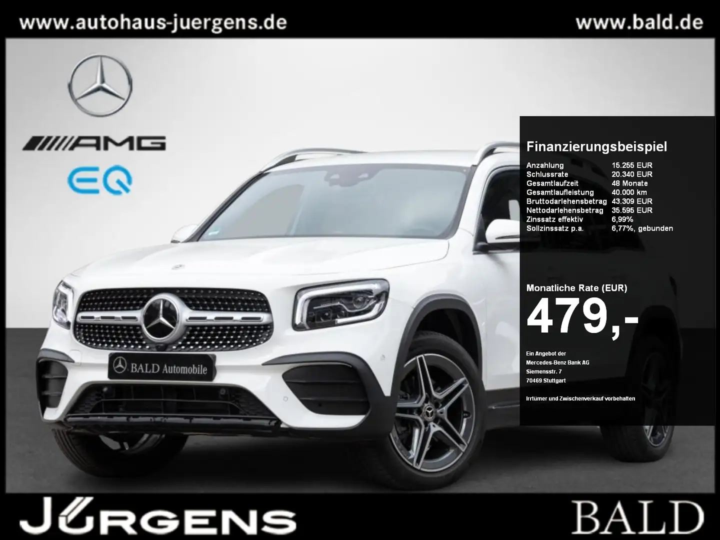 Mercedes-Benz GLB 250 AMG-Sport/ILS/360/Distr/Sound/7Sitzer/19 White - 1