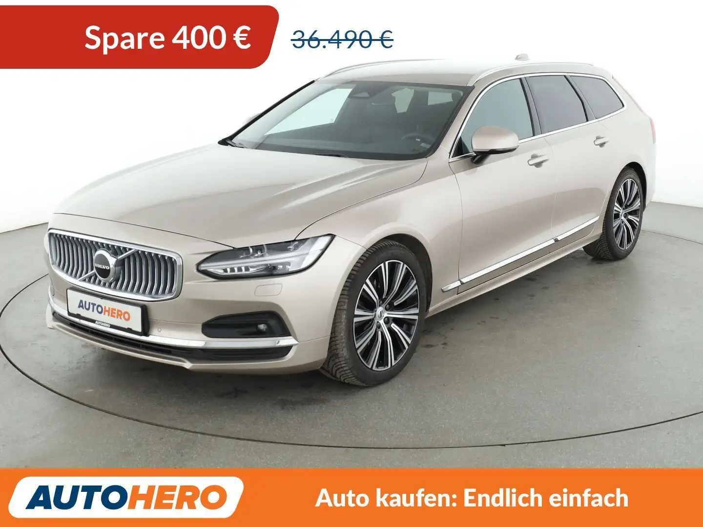 Volvo V90 2.0 B4 Plus Bright Aut.*NAVI*ACC*CAM*PDC* Бежевый  - 1