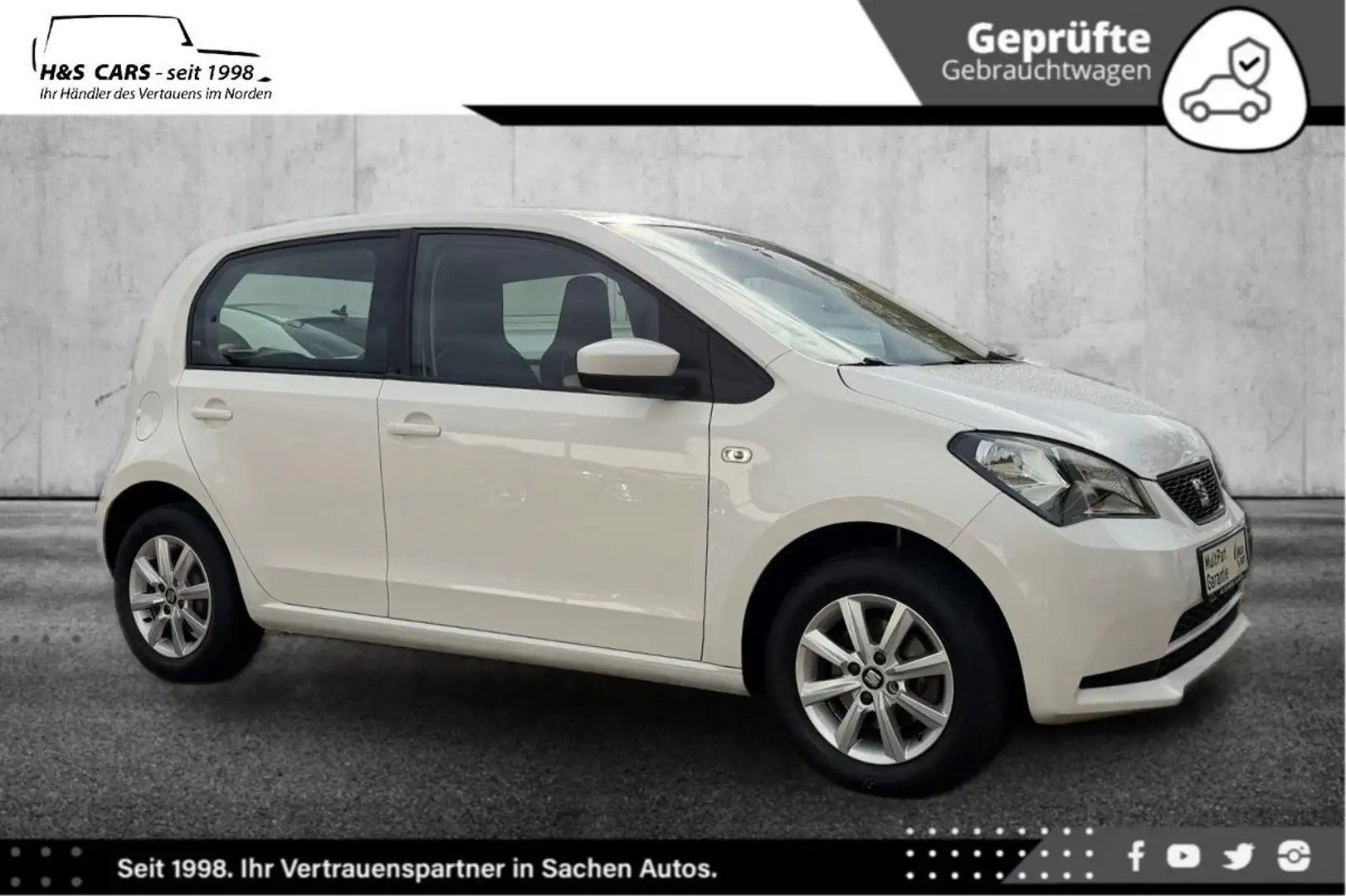 SEAT Mii 1.0 55kW Chic EDT. 1.H NAV KLIMAAT SITZH PDC Weiß - 1