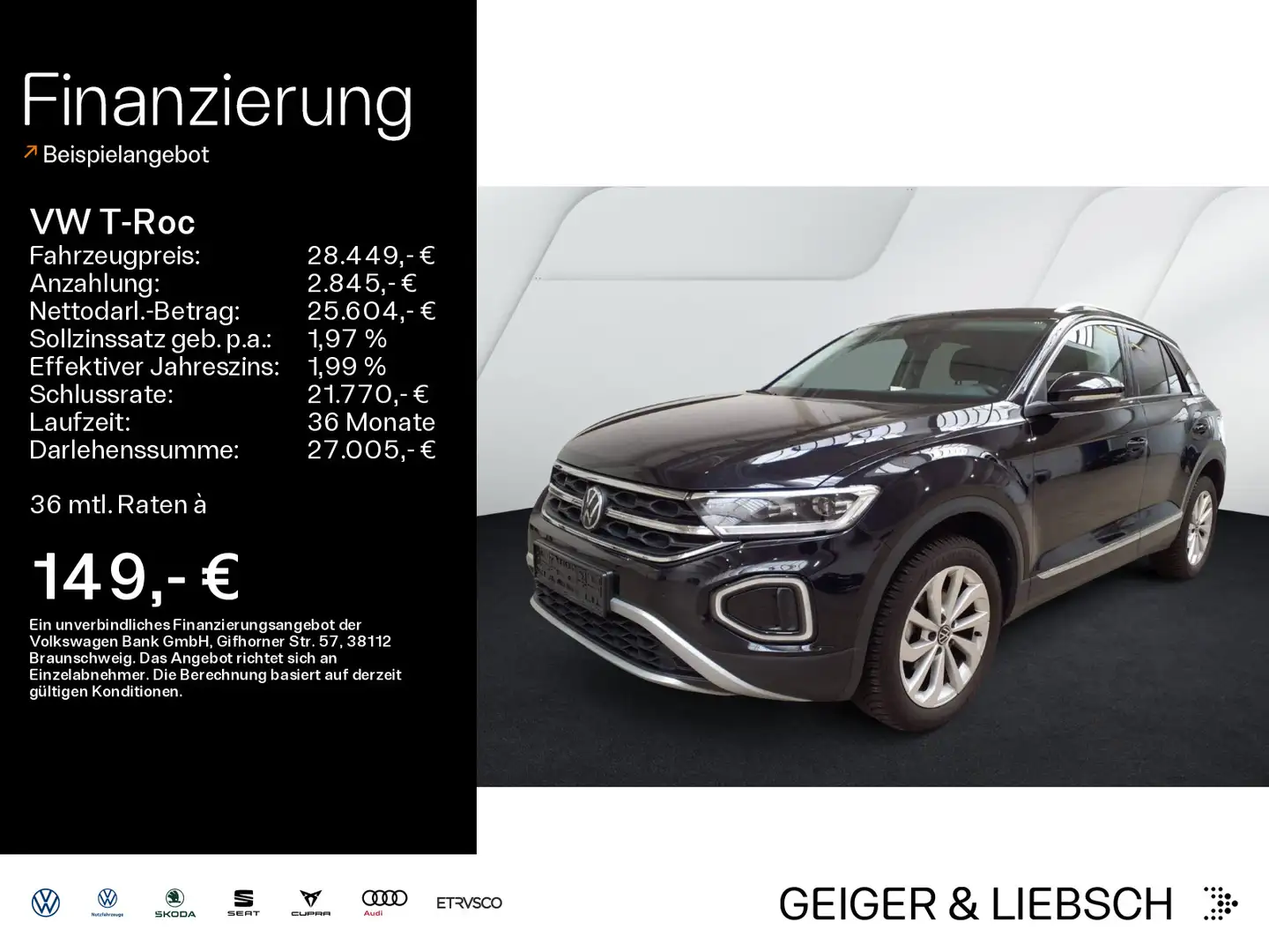 Volkswagen T-Roc T-ROC 1.5 TSI DSG STYLE*LED*AHK*NAVI*KLIMA*PDC*S Zwart - 1