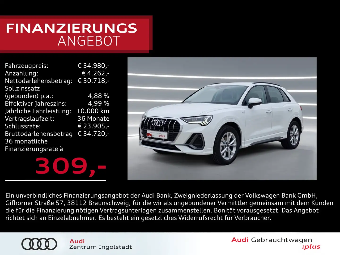 Audi Q3 35 TDI LED NAVI Virtual GRA 2x PDC DAB S line Weiß - 1