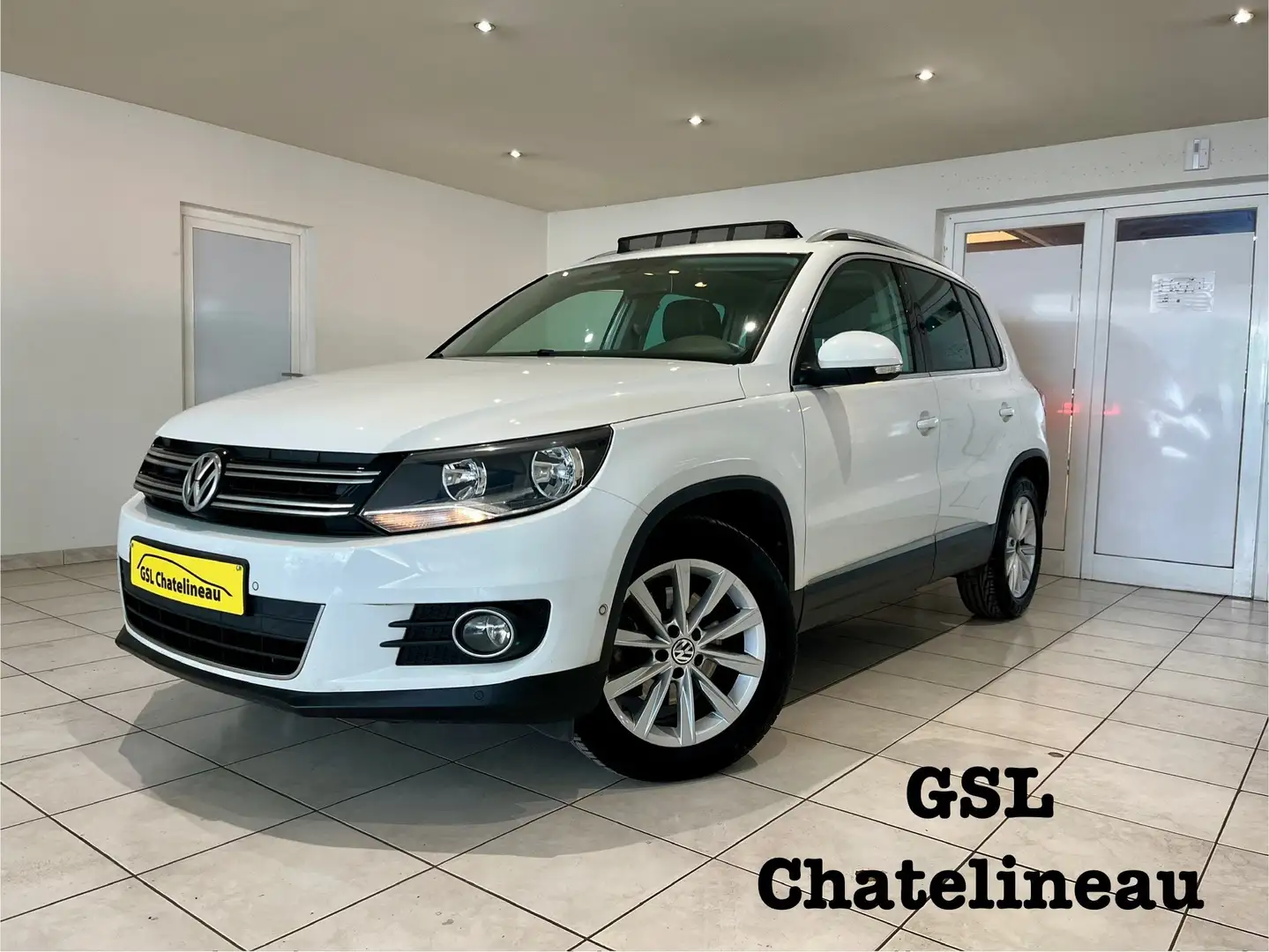 Volkswagen Tiguan 1.4TSI 122cv blanc Airco/GPS/Toit Ouvrant/Cuir Weiß - 1