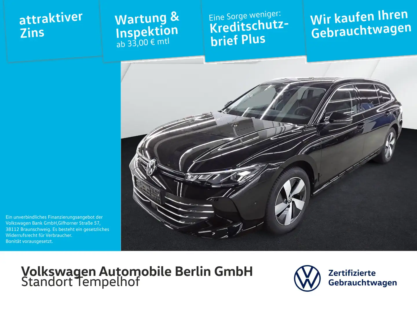 Volkswagen Passat Variant 1.5eTSI DSG NAVI AHK LED Noir - 1