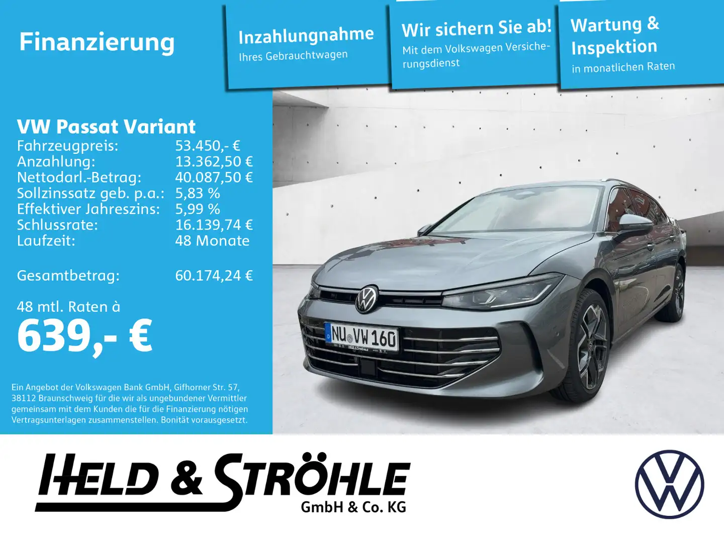 Volkswagen Passat Variant Elegance 1.5 eHybrid 18 ACC AHK Grau - 1