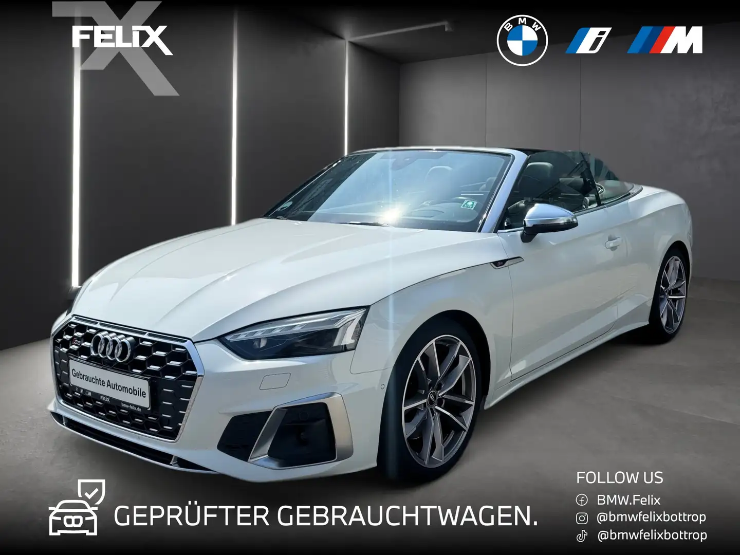 Audi S5 Cabriolet 3.0 TFSI quattro+MMI+CARBON+HUD+ANH.KUPP Blanc - 1