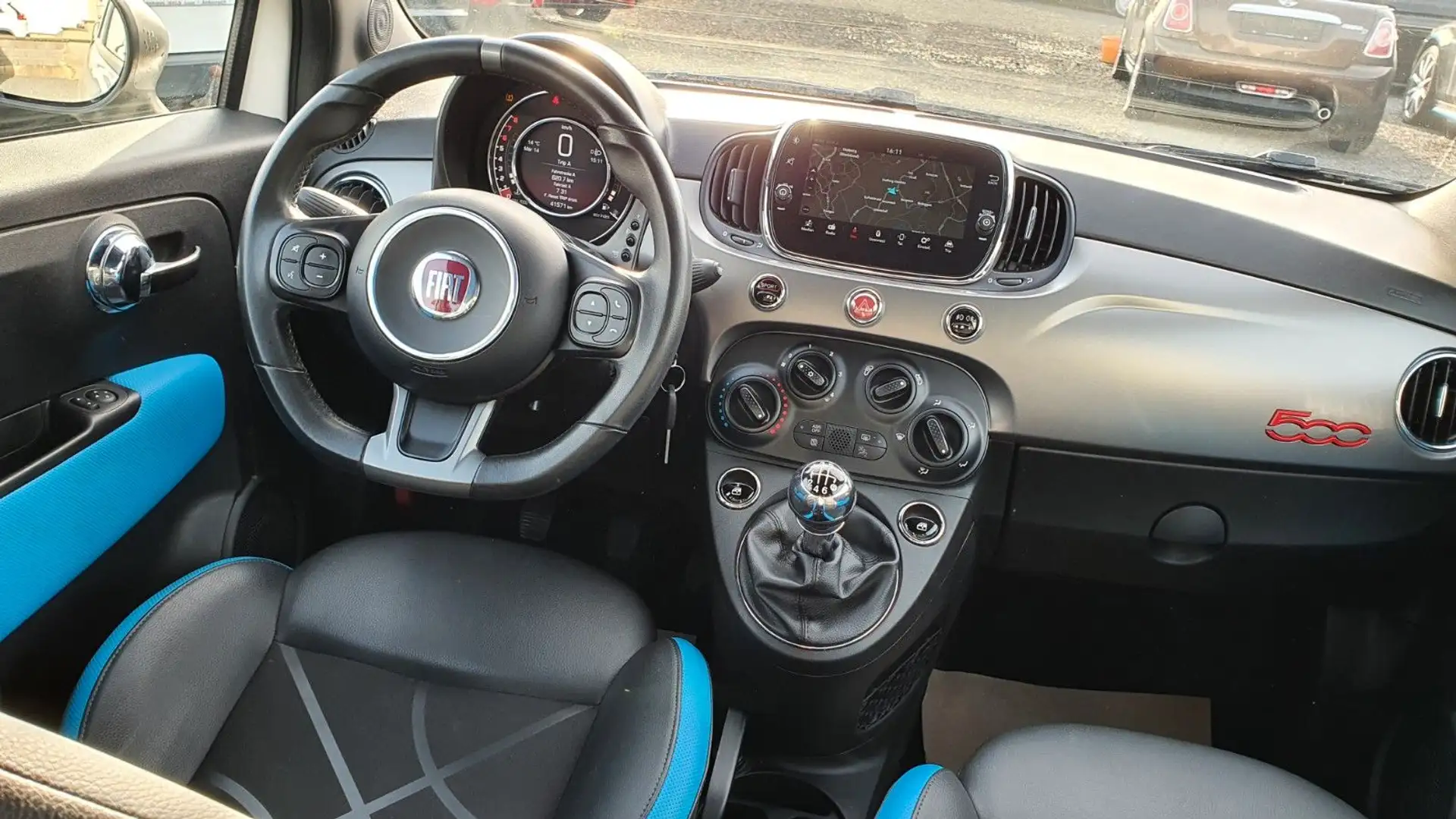 Fiat 500C abrio*Sport+Paket*Klima*Leder*Navi*Tiffany Weiß - 2