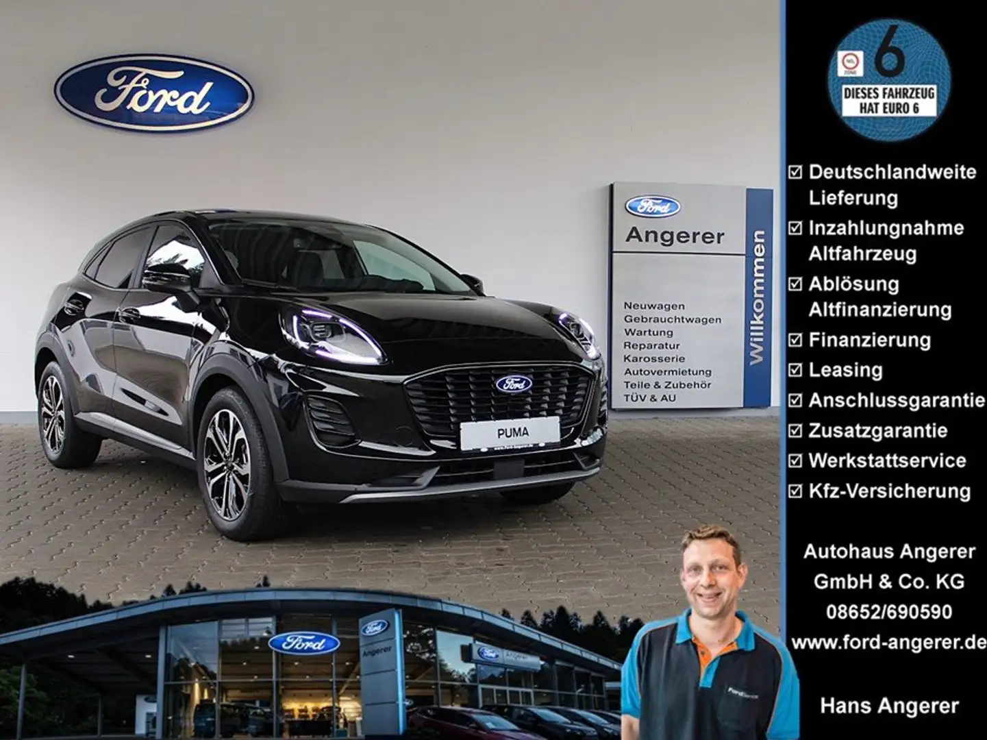 Ford Puma Titanium,SYNC 4,Navi,BT,DAB,LED,Kamera,PDC,WinPak Nero - 1