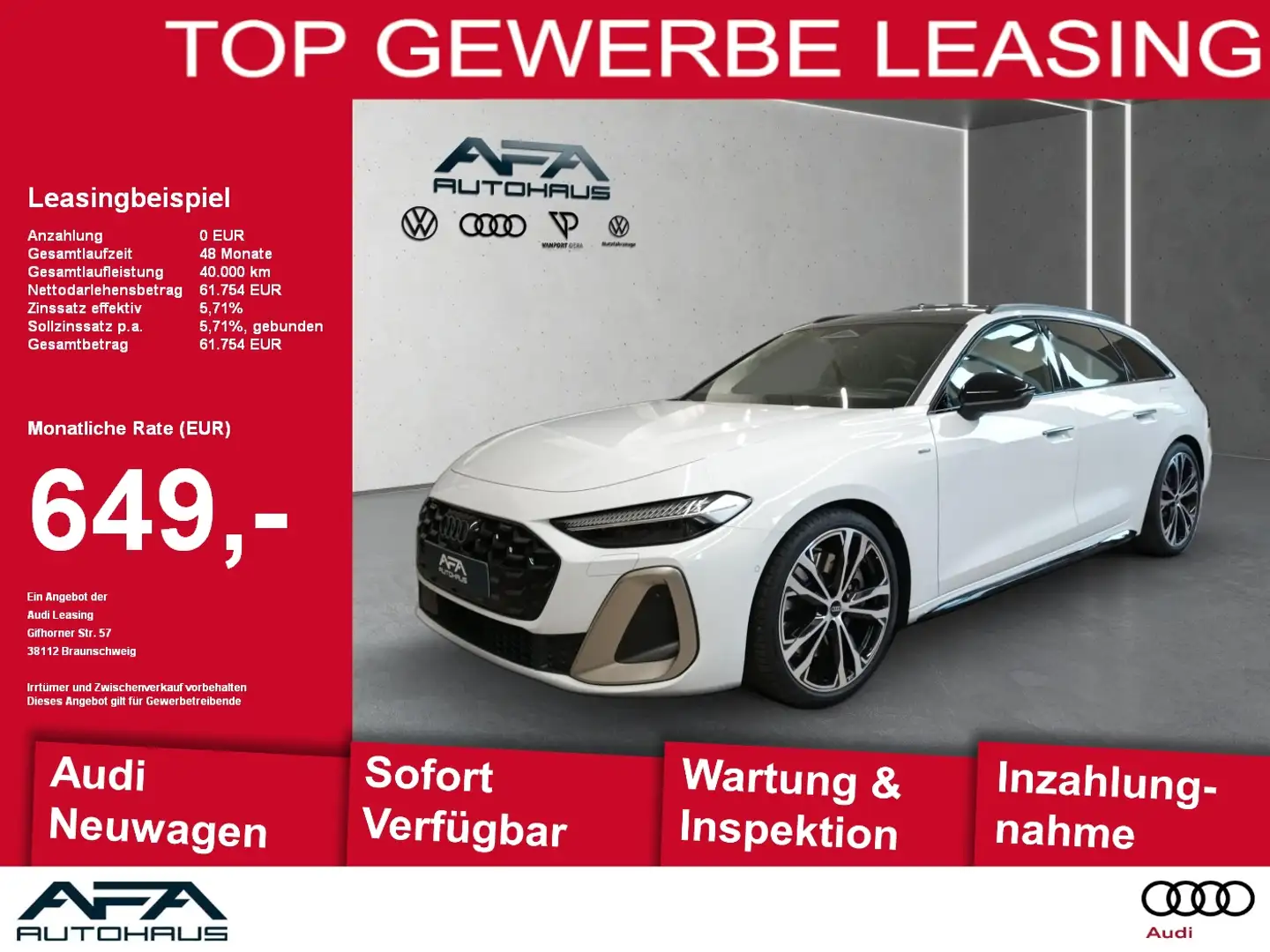 Audi A5 Avant e-hybrid Edition One B&O*S-Line*20 Zoll Weiß - 1