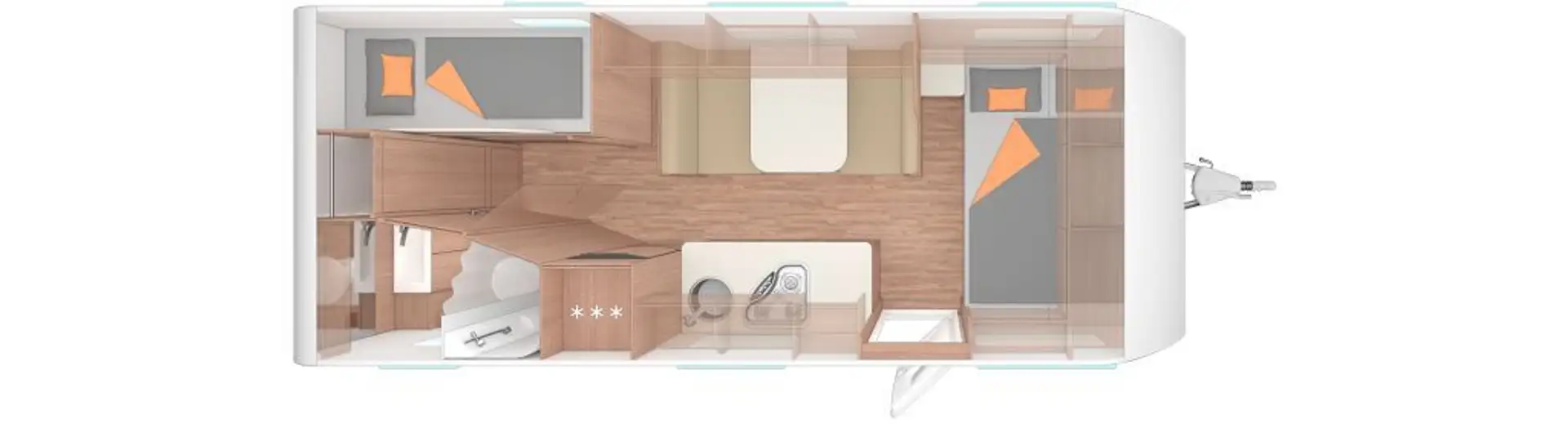 Weinsberg CaraOne 550 QDK Deckenschränke Blanc - 2