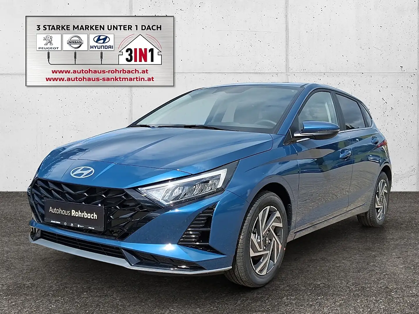 Hyundai i20 1,0 T-GDI GO Plus DCT Blau - 1