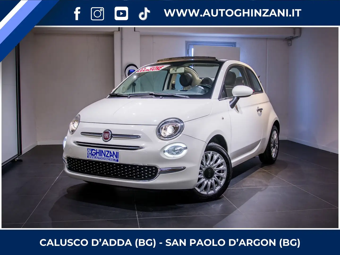 Fiat 500 500 C 1.2 Rockstar - "PREZZO VERO" Wit - 1