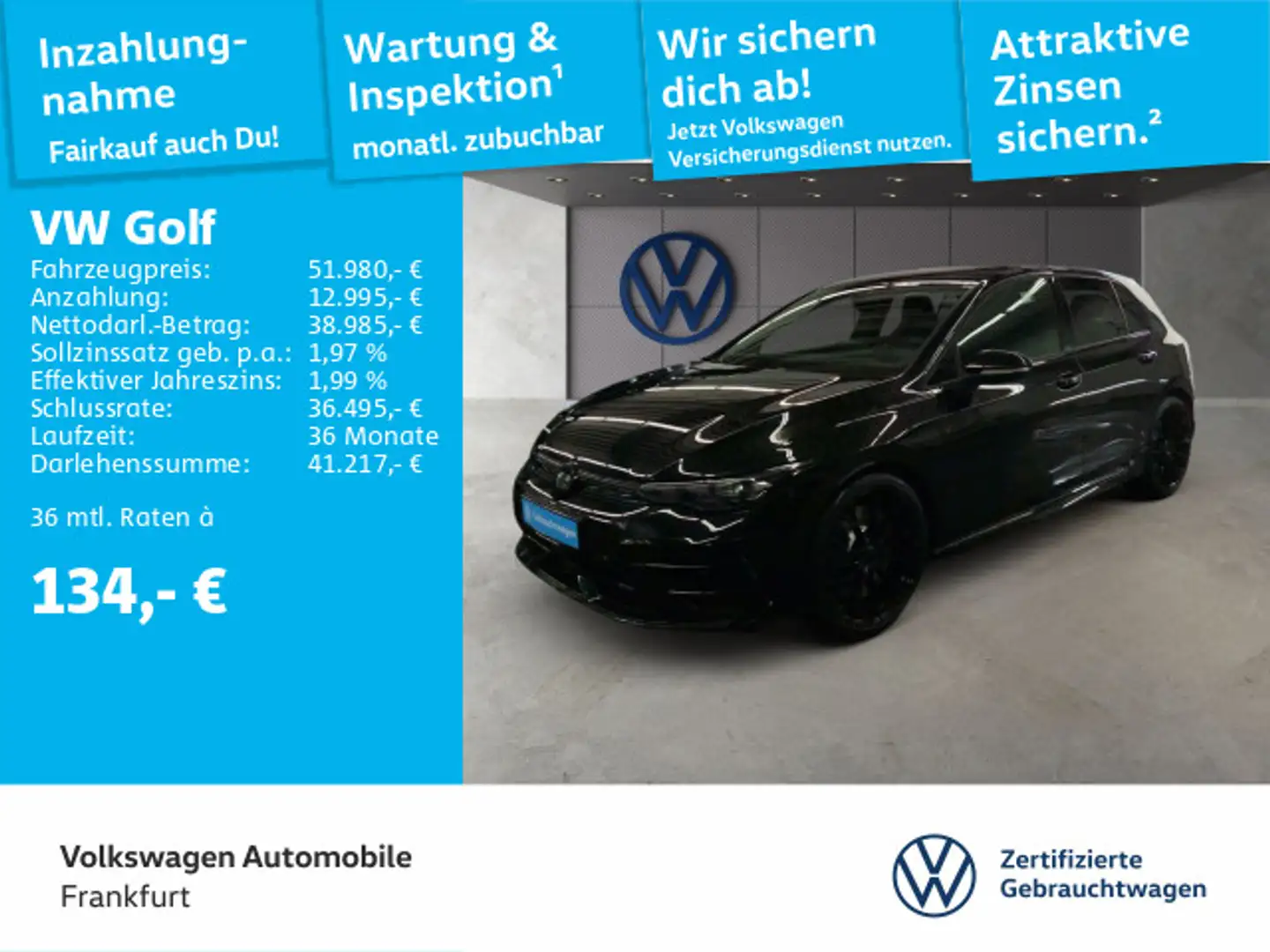 Volkswagen Golf VIII 2.0 TSI DSG 4Motion R Black Edition Na Schwarz - 1