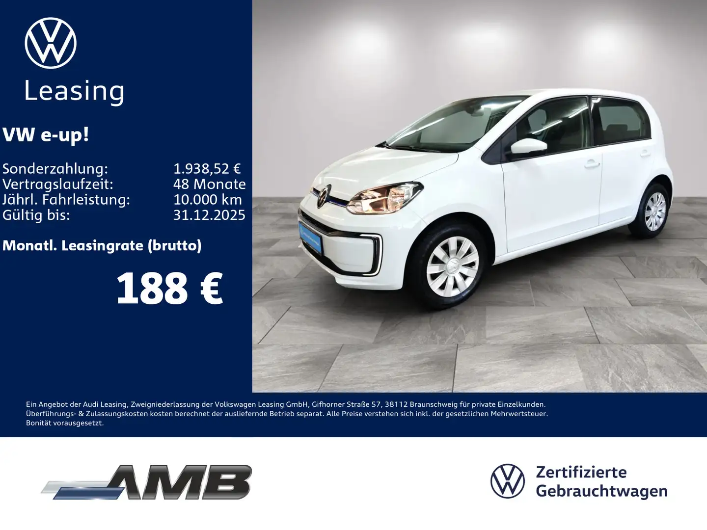 Volkswagen e-up! Nav/e-Sound/Climatronic Weiß - 1
