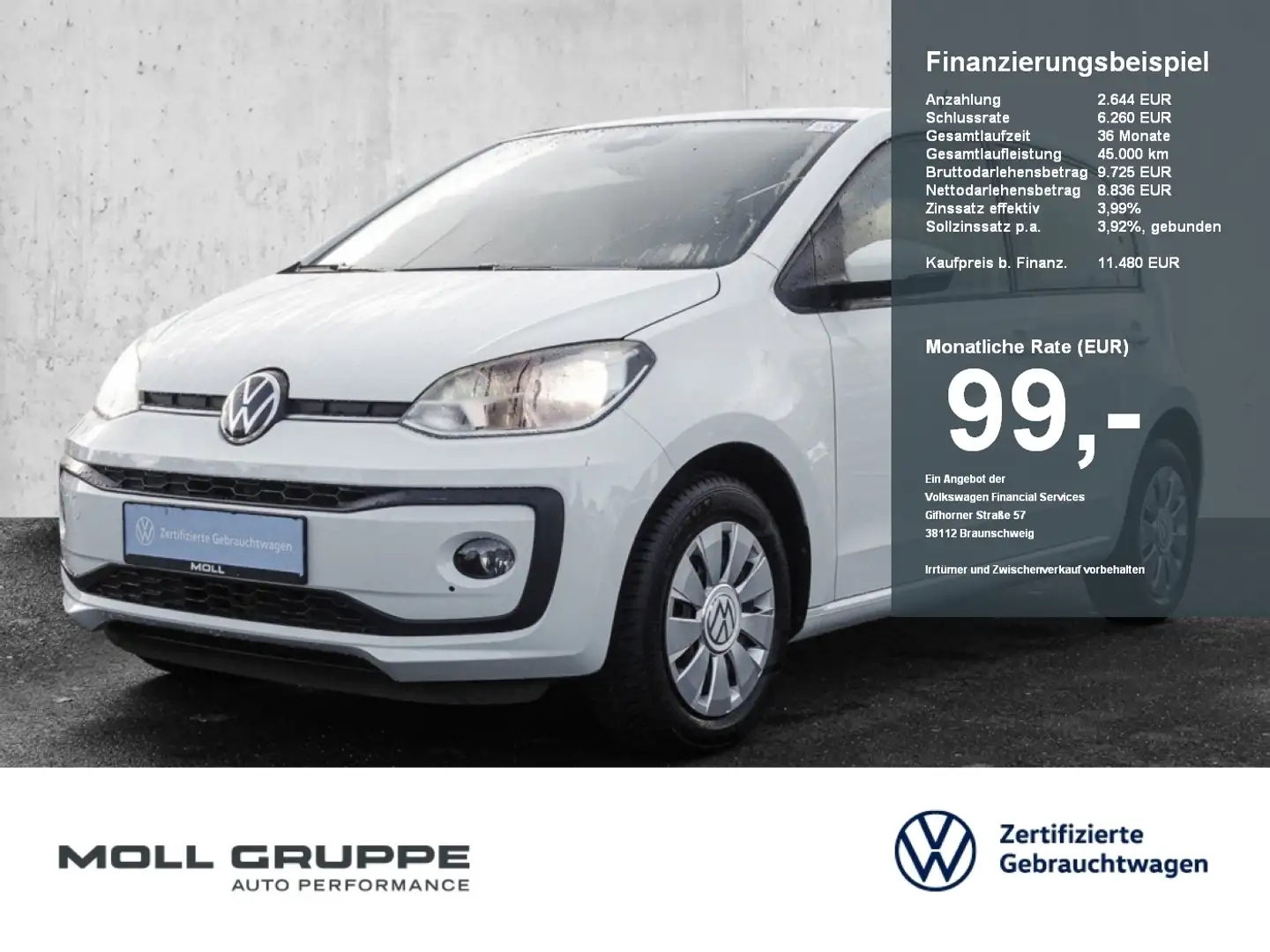 Volkswagen up! move KAM PDC SHZ Bianco - 1